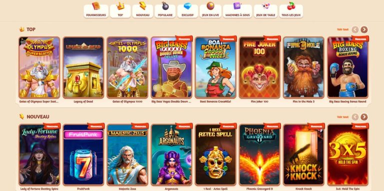 BillyBets Casino jeux