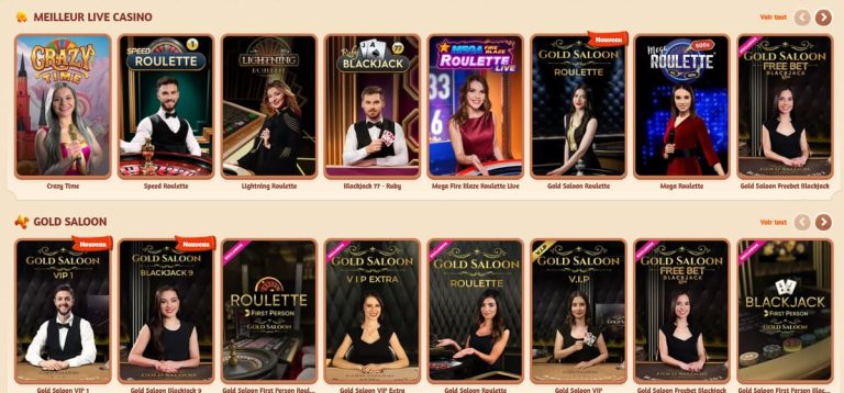 BillyBets Casino jeux live