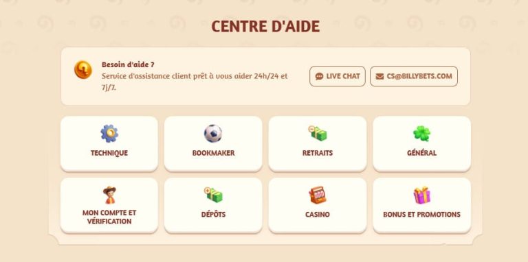 BillyBets Casino service client