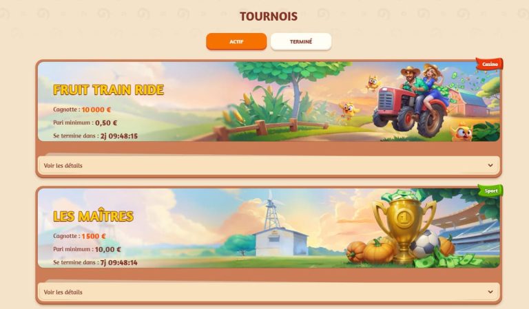 BillyBets Casino tournois